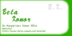 bela komor business card