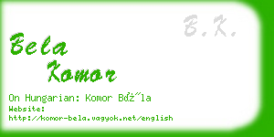 bela komor business card